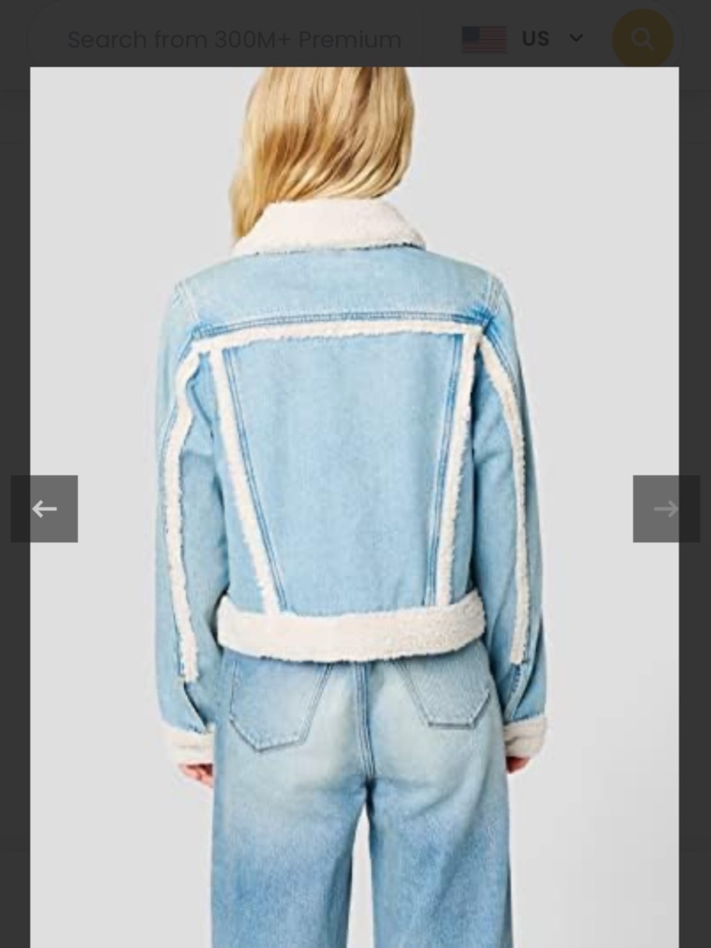 Blank NYC Light Blue Denim Jacket with Cream Sherpa Trim NWT - Picture 2 of 8
